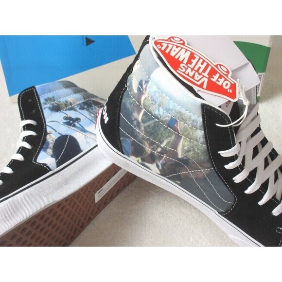Vans x Moca Men\'s Frances Stark Sk8-Hi Black Canvas Suede shoes Sizes NIB main image 4